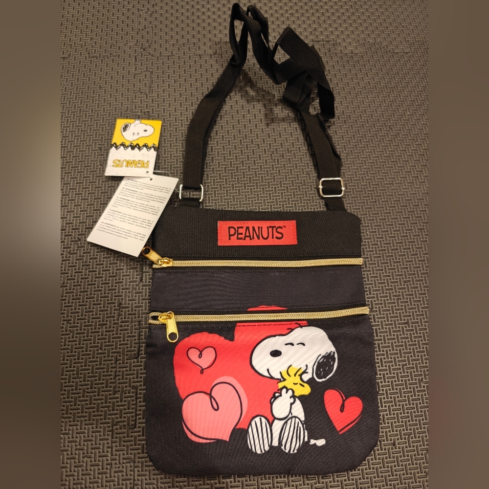 New! Peanuts Black Adjustable Strap
